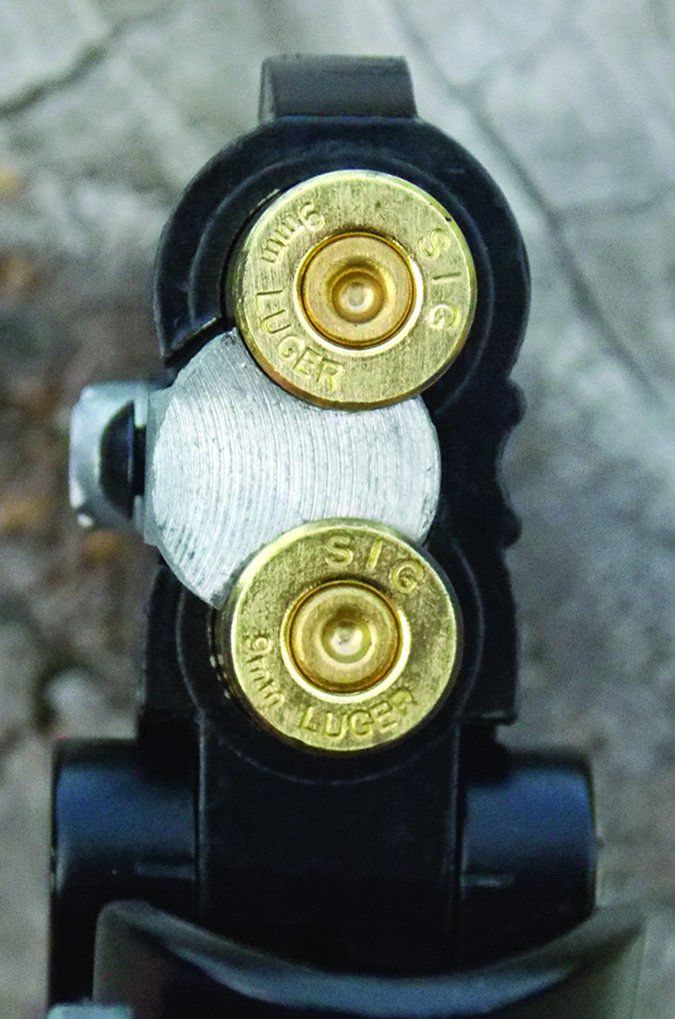 standard-pressure 9mm loads in Cobra Derringer