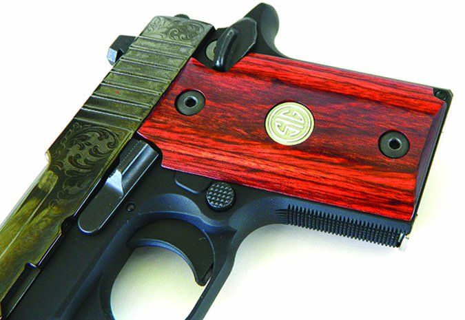 SIG Sauer P938 Engraved Rosewood Micro-Compact 938-9-ESR 9mm Luger