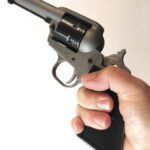 Ruger Wrangler revolver in hand demonstrating SAO trigger