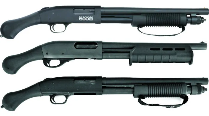 lede Remington TAC14, top, Mossberg Shockwave, bottom