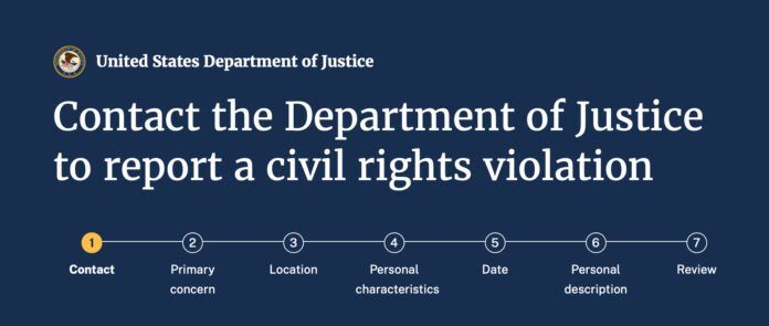 Civil rights violation reporting page